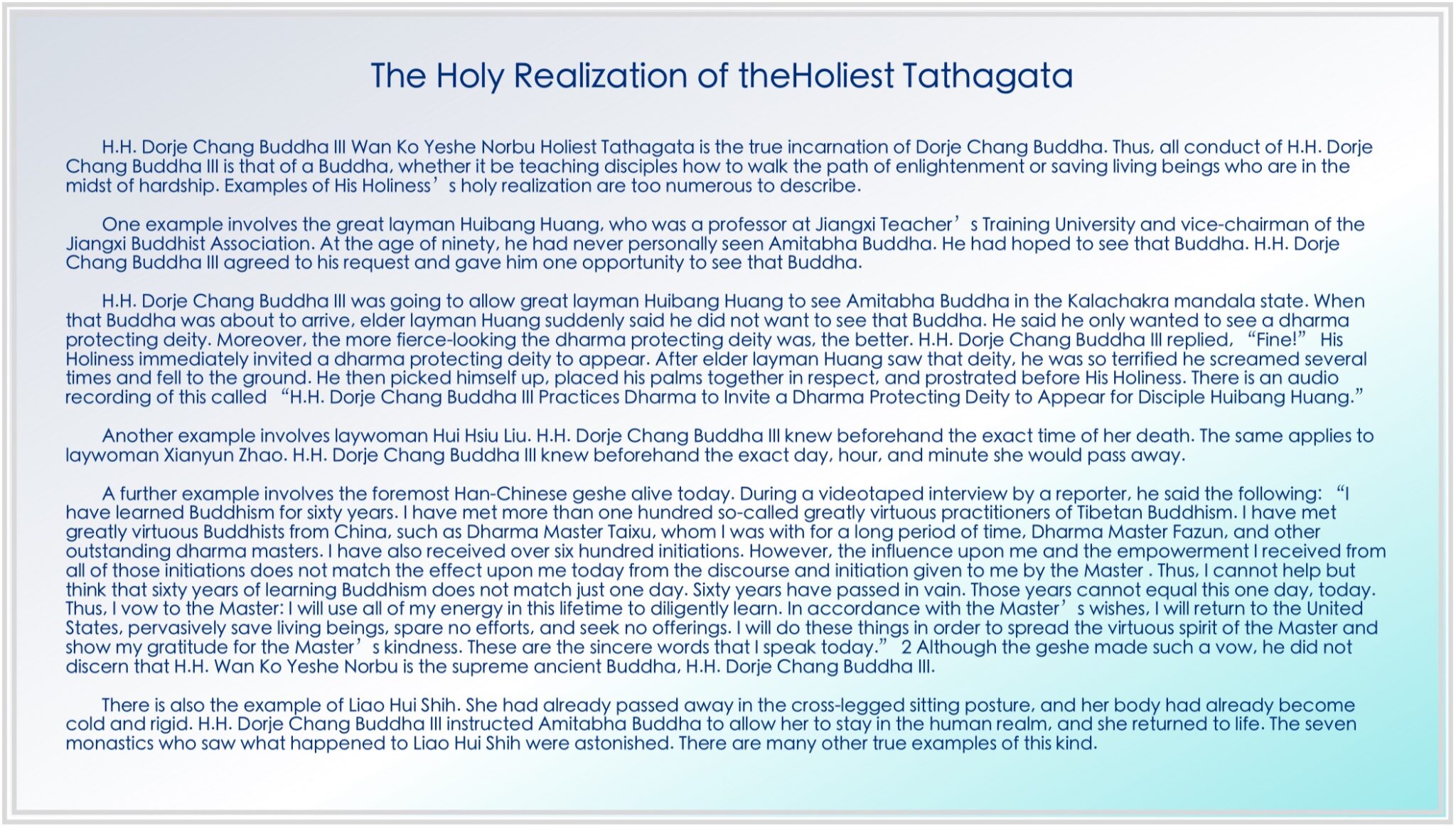 H.H. Dorje Chang Buddha III